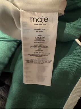 Maje Green and White Women’s Jacket